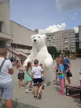 Білий ведмедик Тернопіль. Привітання з днем народження. — фото